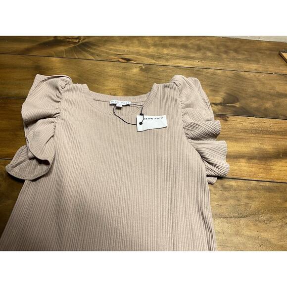 Miou Muse Ruffle Tank Top Beige Size Large NWT - Picture 4 of 11